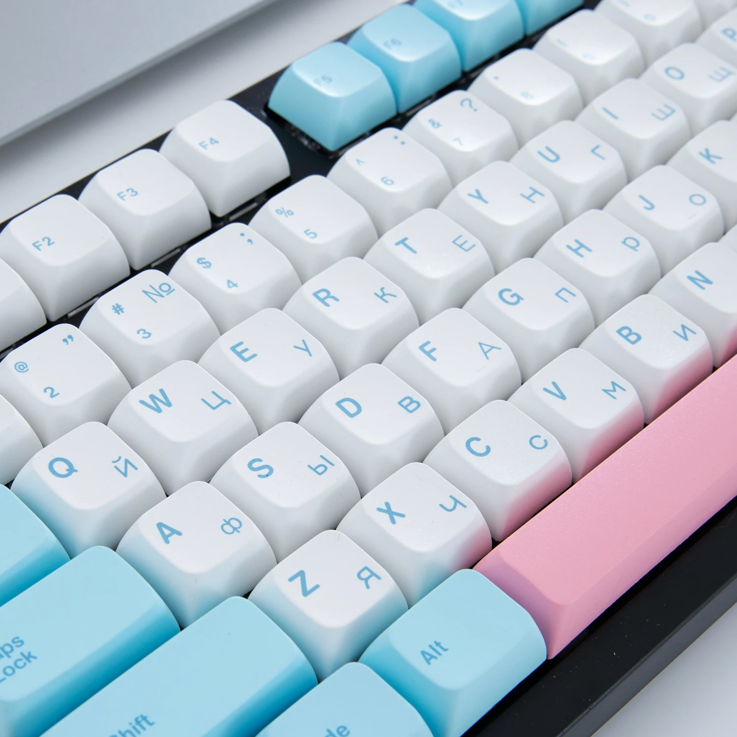 Russian/English Keycap XDA PBT DYE-SUB Profile Milk Cover Keycaps For Cherry MX Switch Mechanical Keyboard White Keycaps