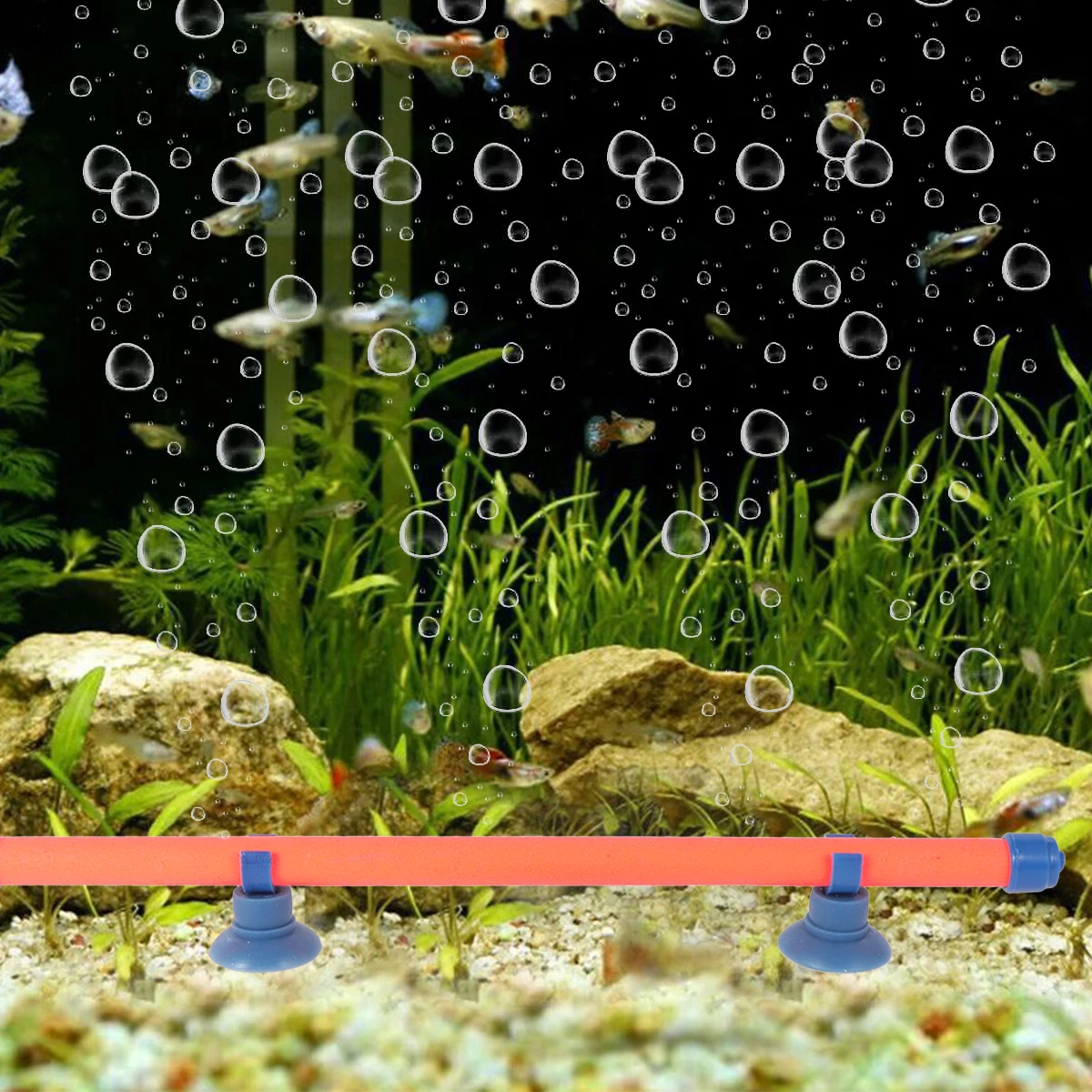 

10 Inch Air Stone Oxygen Strip Tubes Orange Aquarium Fish Tank Enhance Aeration Separator Strip Aquarium
