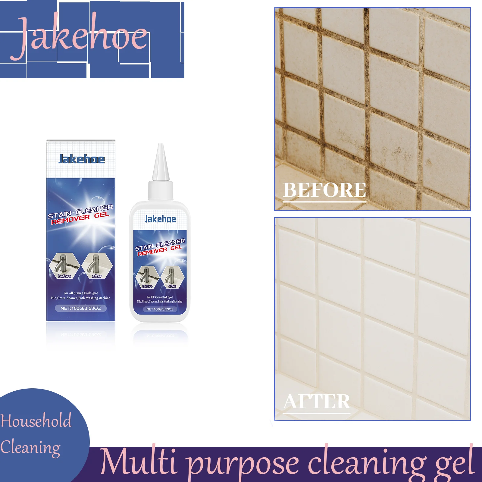 

Jakehoe Multi-purpose Cleaning Care Gel is Applicable to Sink, Tile Gap, Washing Machine and Household Detergent