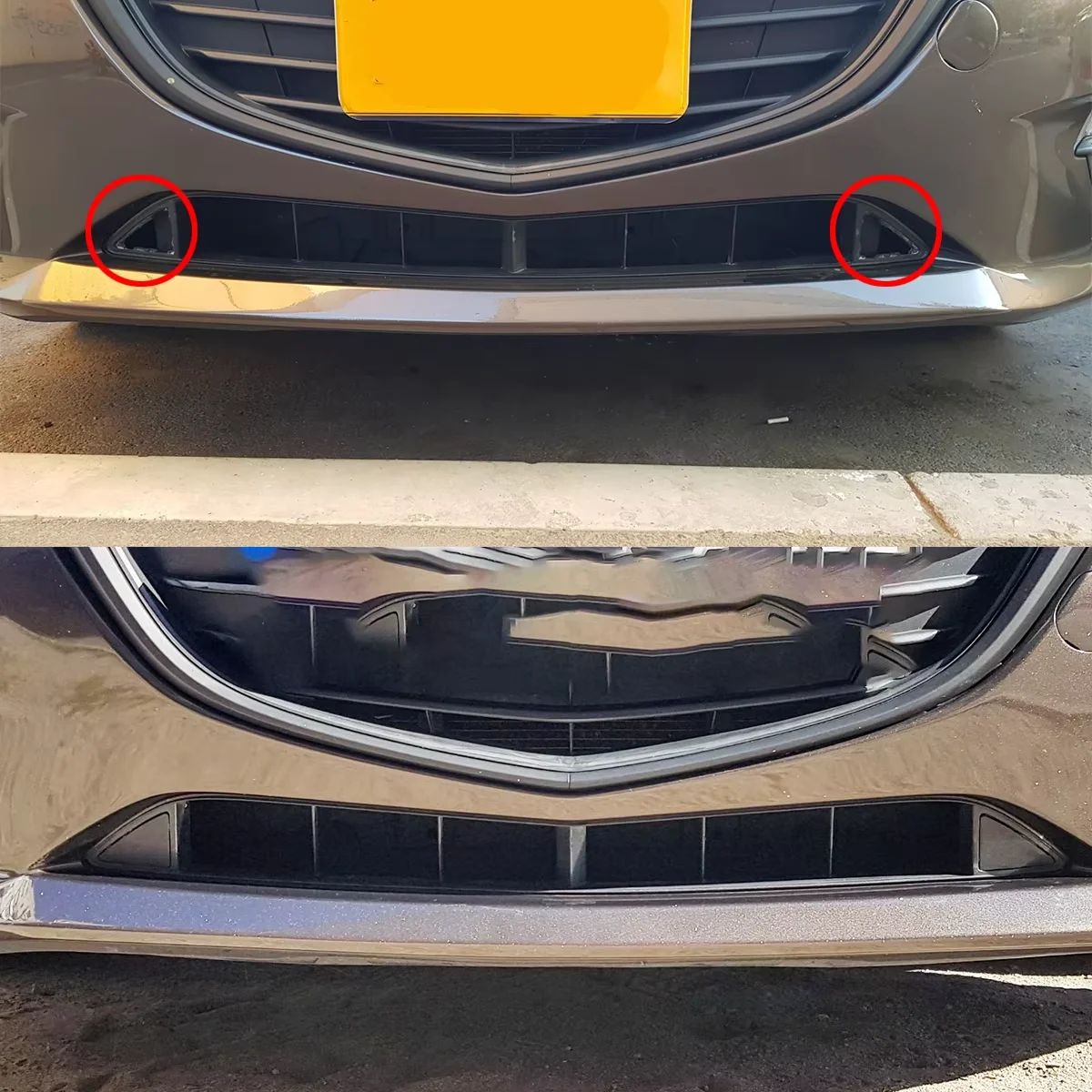 2Pcs Black Left Right Front Bumper Triangle Tow Hook Cover Trim Cap For Mazda 3 Axela BM 2014‑2016 Bumper Lower Grille