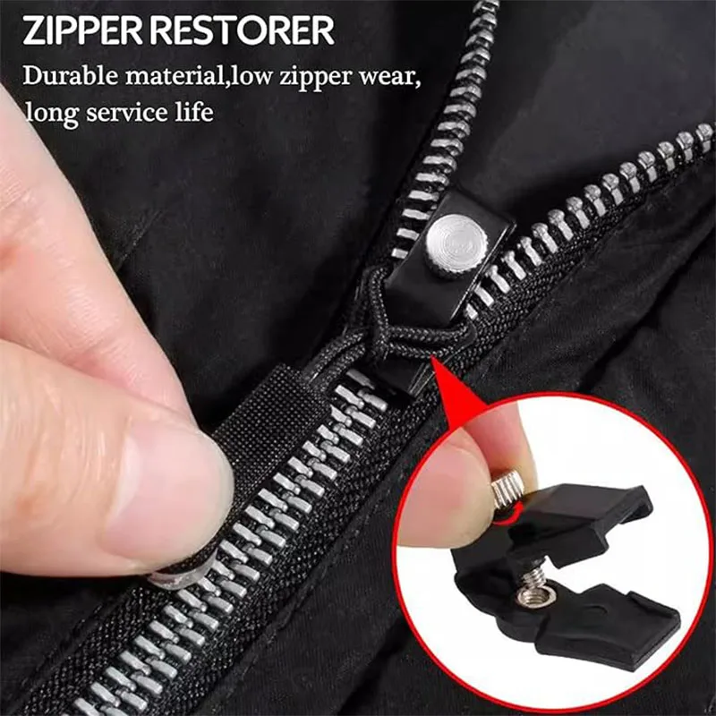 Universal Zipper Repair Kit Instant Detachable Zipper Head Replacement Zipper Slider Pull For Jacket Bags Luggage