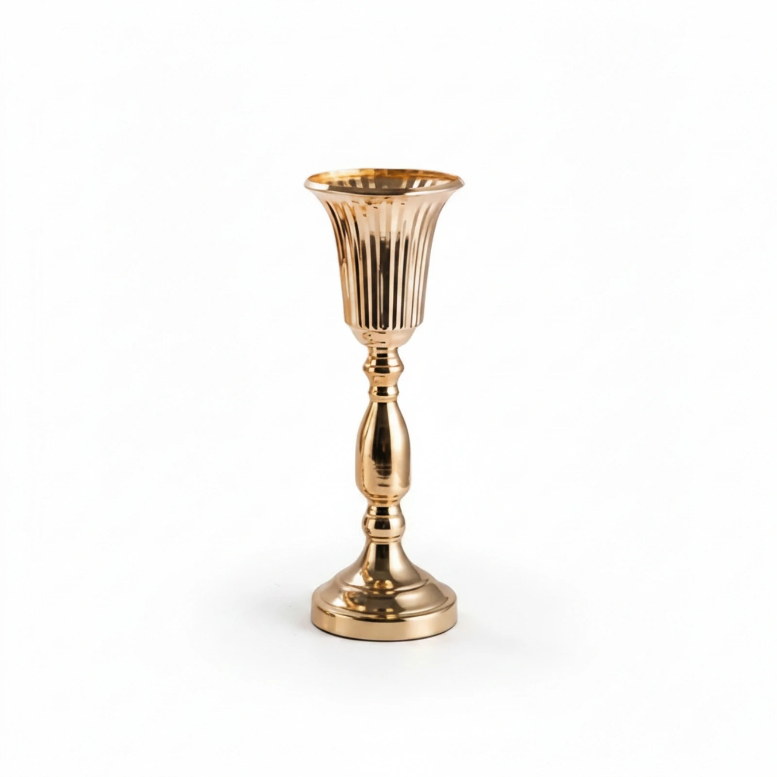 Trumpet Vase with Round Base Decorative Pedestal Vessel Vase with Pedestal Base Reflective Sturdy for Wedding Planners