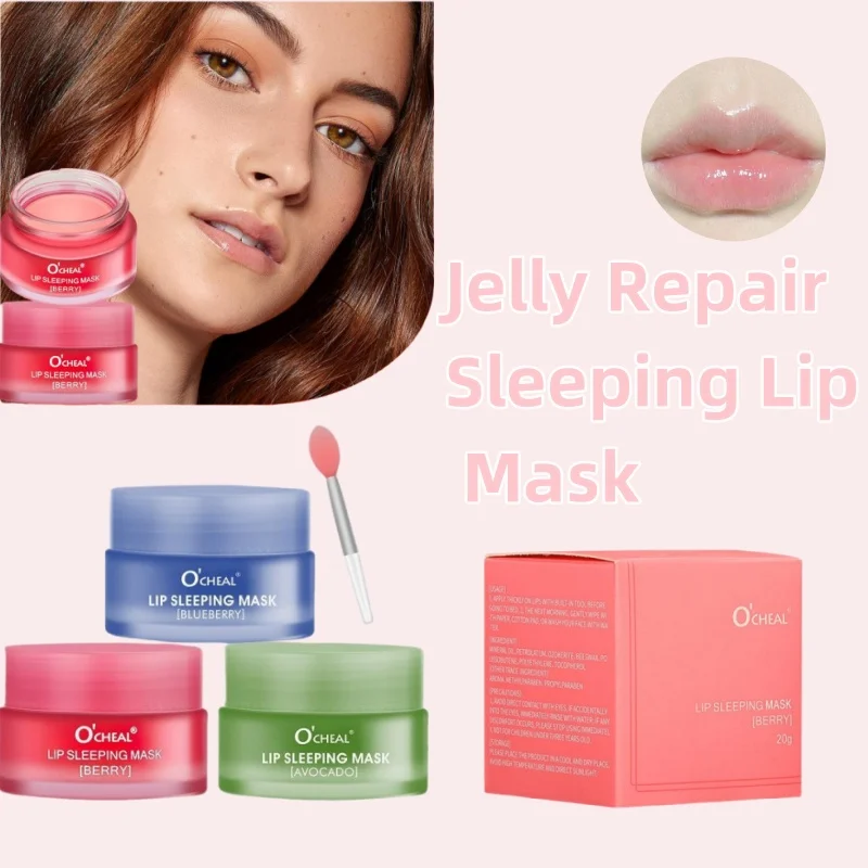 

Night Jelly Repair Sleeping Lip Mask Nourish Moisturizing Hydrate Lip Gloss Fade Lines Anti dry cracked Lip Lightening Balm Care