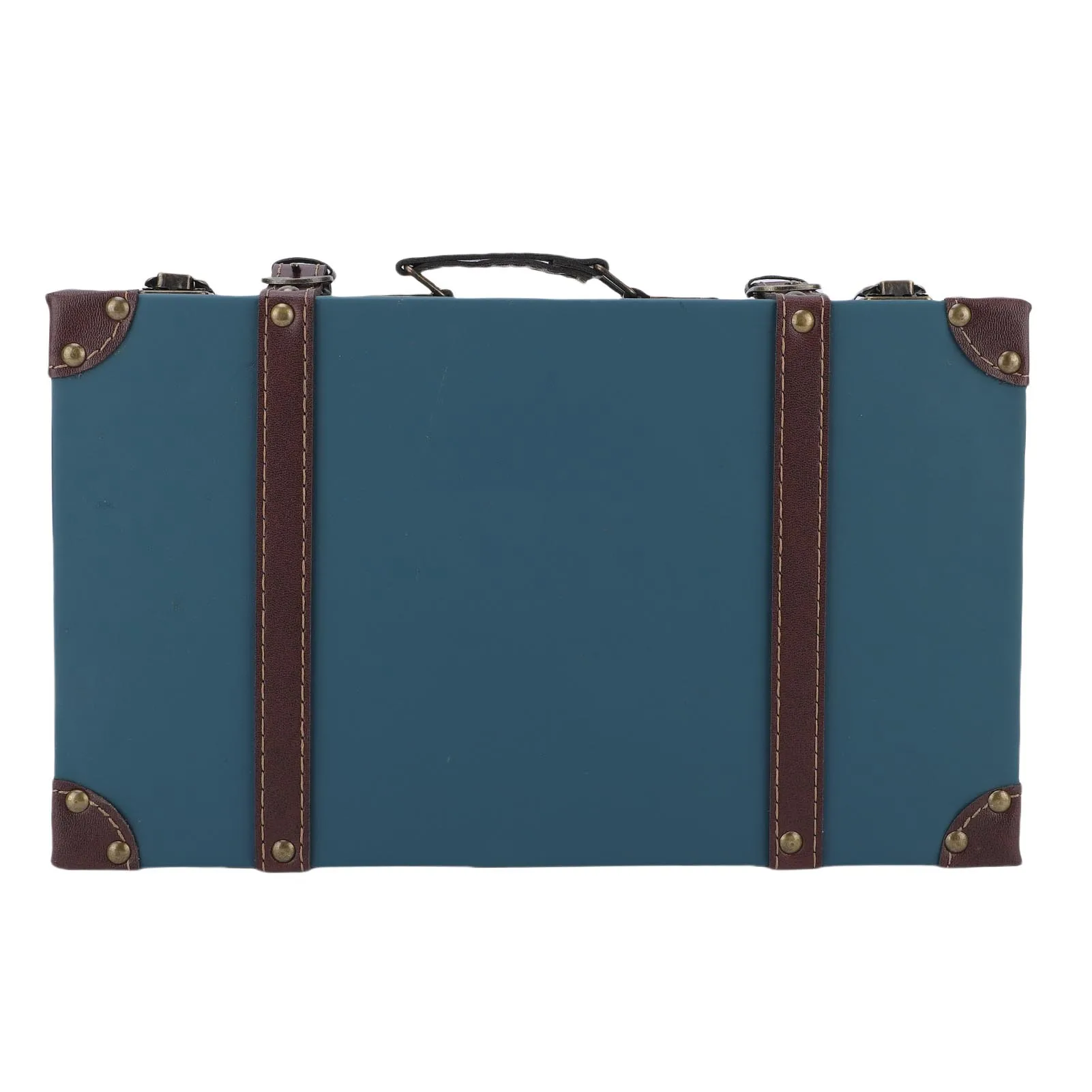 Vintage opbergkoffer composiet hout PU-leer industriële stijl retro decoratieve bagagekoffer voor thuis woonkamer studeerkamer