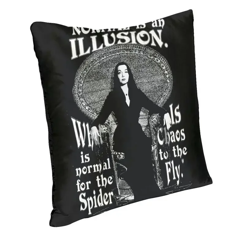 Morticia Addams Cushion Cover 40x40 Decoration 3D Print Normal Is An Illusion Throw Pillow Case for Living Room Double Side