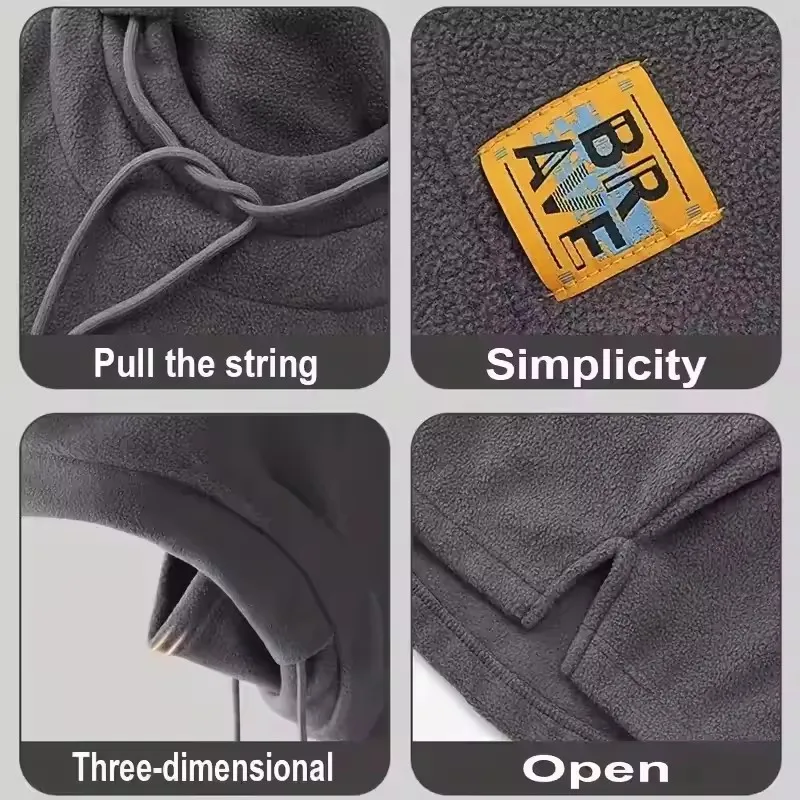 Invierno ciclismo cálido tejido con capucha hombres y mujeres 4 en 1 de moda de lana gruesa cálido esquí integrado deportes al aire libre máscara sombrero