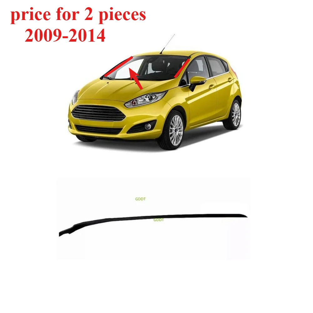 2 pieces outside  Front glass moulding belt line Rubber for Ford Fiesta 2009-2014 Be8Z5403136A