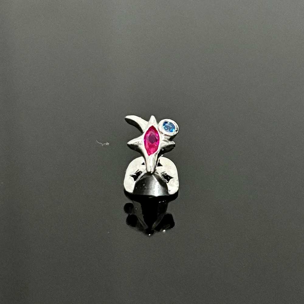 Hip Hop Paars Zirkoon Ster Tanden Grillz Y2K Vintage Enkele Blauwe CZ Steen Tand Caps Voor Vrouwen Mannen Sieraden Tandheelkundige Grills