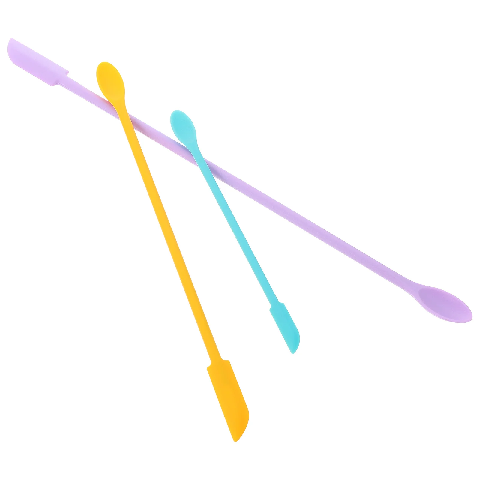 

3pcs Silicone Jar Spatula Set Long Handle Scraper Tool For Honey Cosmetics Lotion Shampoo Conditioner Cream Jam