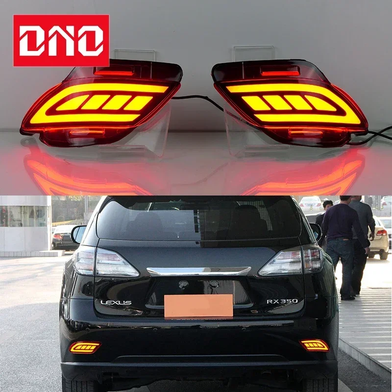 Car LED Rear Bumper Lamps For Lexus RX 2009 - 2012 2013 0214 2015 Fog Lamps Brake Turn Signal Reflector Indicators Taillights