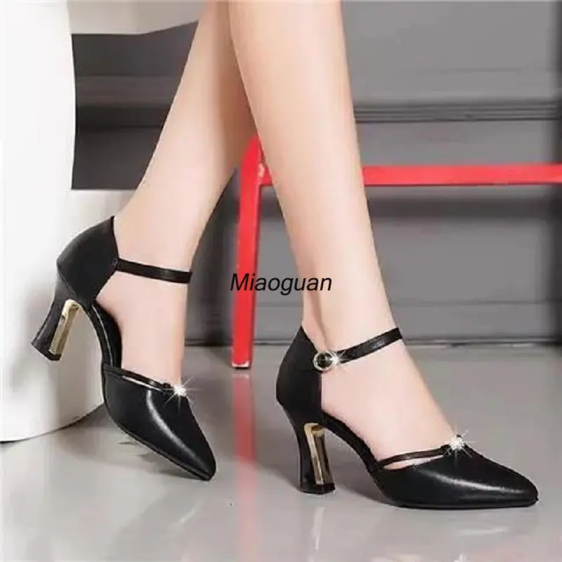 Women\'s Fashion Sweet Beige High Heels for Party Lady Casual Black Comfort Spring Summer Pumps Classic Office Shoes Sandals Lady