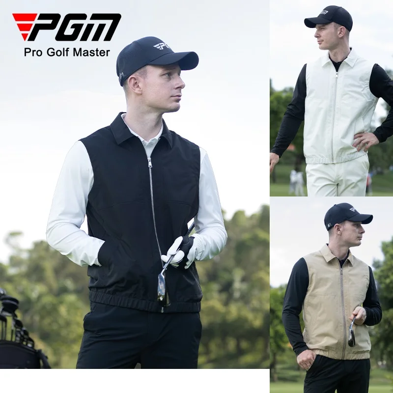 PGM New Men Vest Winter Autumn Golf Clothes Sleeveless Windproof Golf Jacckets Male Fashion Casual Outerwear Warm Vest