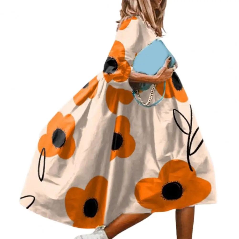 Стильное длинное платье с широким подолом, удобное крутое повседневное пляжное платье Бохо с коротким рукавом, яркие цвета