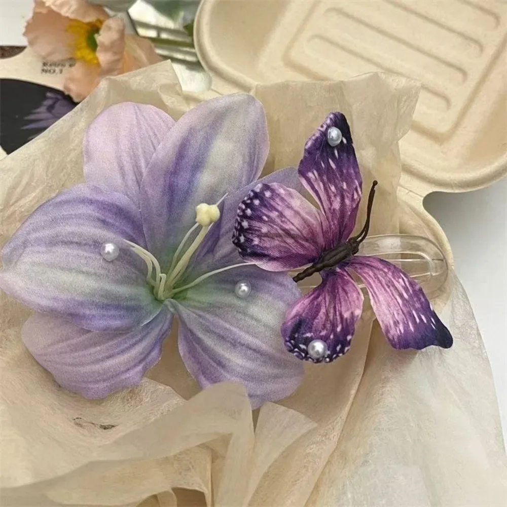 

Элегантная пластиковая заколка для волос с цветком, романтическая заколка для волос с цветочной челкой, заколки для волос, пляжные заколки