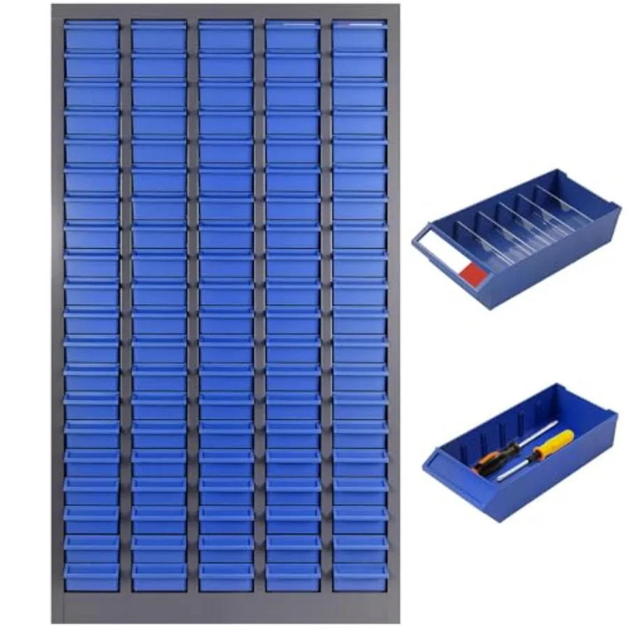 

Small Parts Storage Organizer for Garage Workshop Craft Art Hobby with ABS Material 100 Drawers Drawer Label Stickers Nuts Bolt