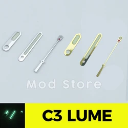 NH35 Watch Hands C3 Lume for 28.5mm Dials Polished Silver Gold SLA025 SKX MOD Watch Modification for NH35A NH36A NH38A