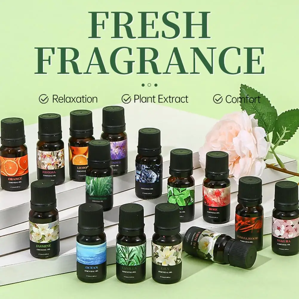 

10ML Essential Oil Lavender Jasmine White Tea Vanilla Sandalwood Rose Ocean Lily Cherry Fragrance Oil Air Freshener