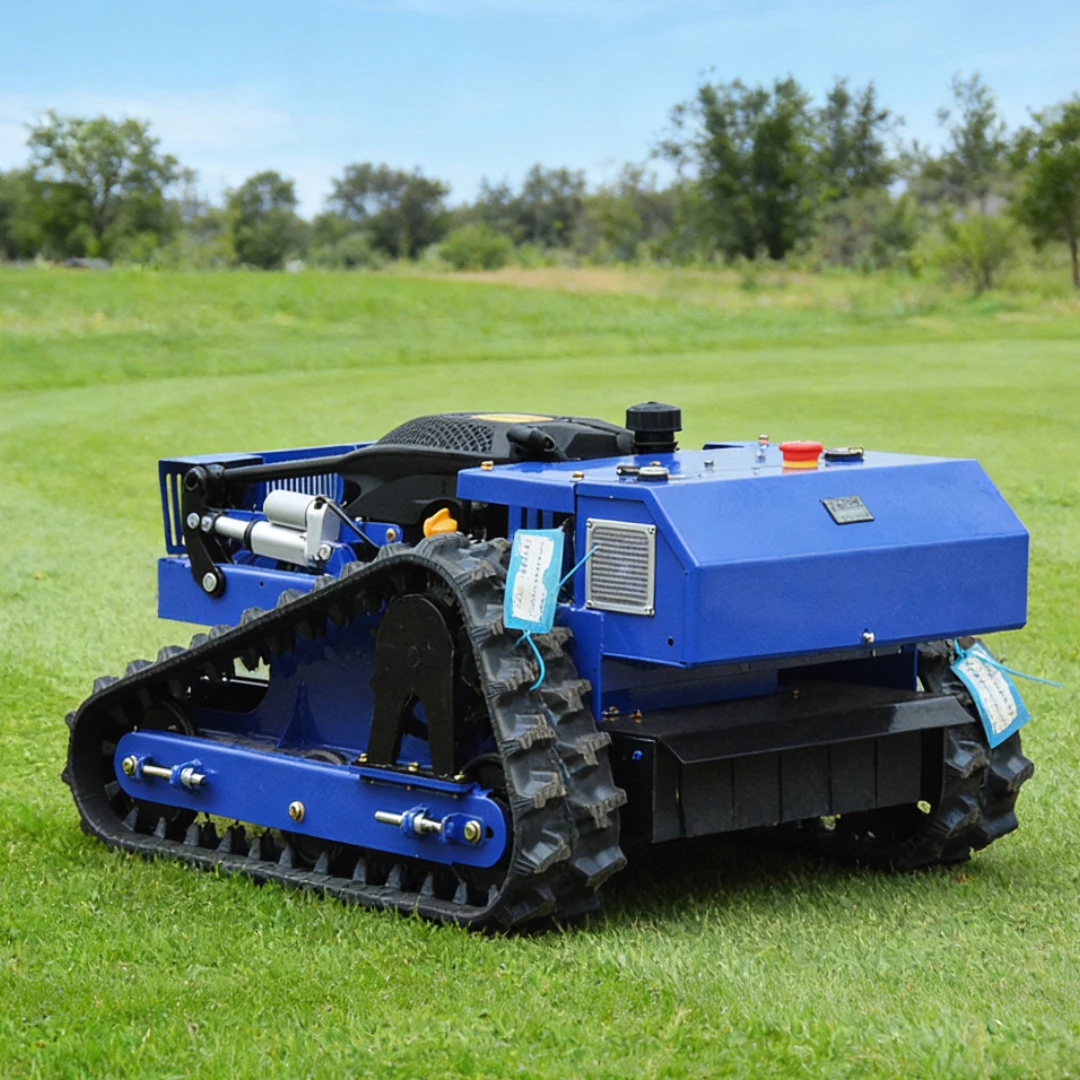

Customized tigh Power 4-Stroke Engine Tracked Lawn Mower Remote Control All-terrain Mower With Emergency Stop Safety System