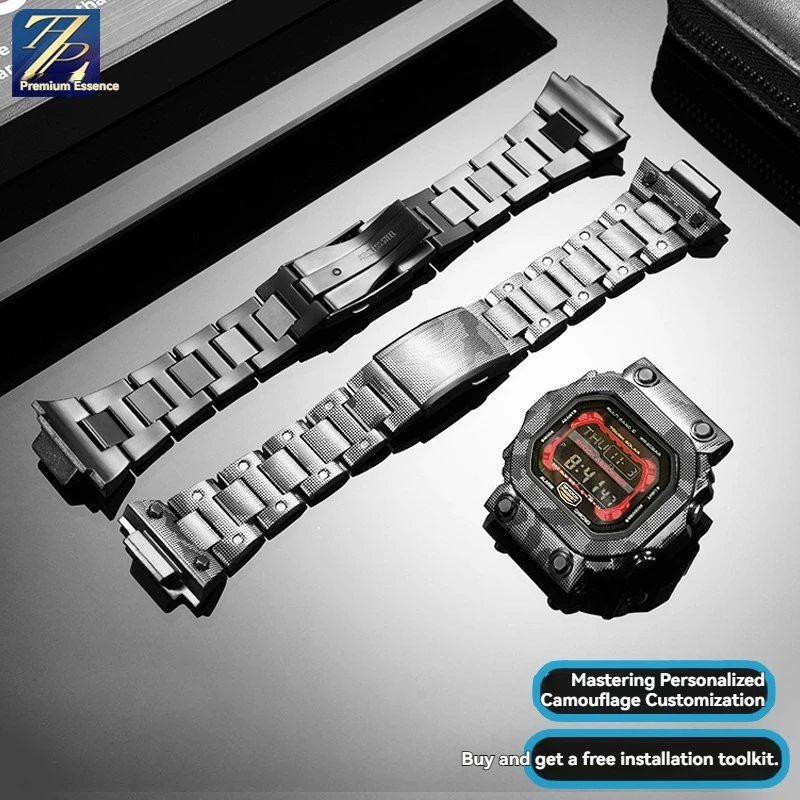 For Casio G-SHOCK series sports watch GXW-56 GX-56BB modified metal case GX-56 stainless steel watch strip set accessories male