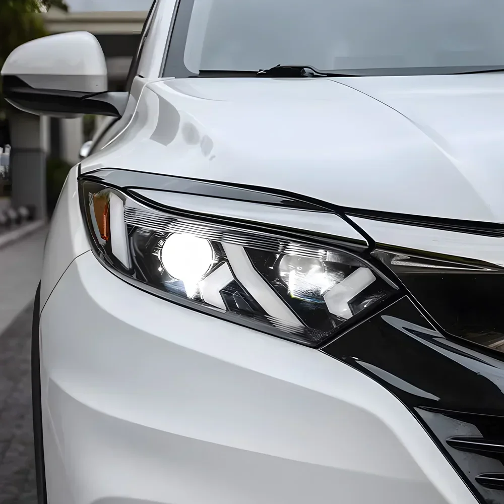 

Для Honda Vezel HR-V XR-V 2019-2022 светодиодные автомобильные фары в сборе, обновление в стиле Lamborghini, аксессуары для динамических линз проектора