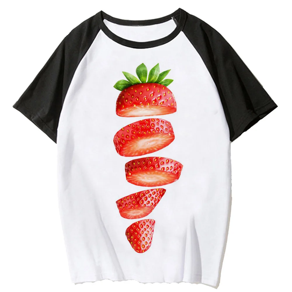 Strawberry tshirt women summer Y2K t shirt girl comic y2k clothing