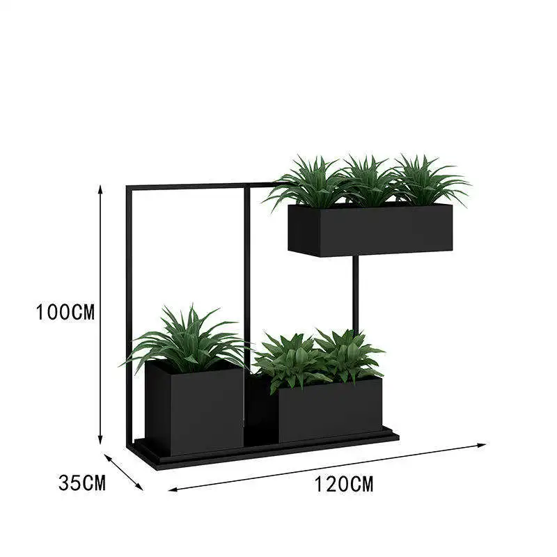 Outdoor Stainless Steel Combined Flower Pot Planting Box Street Mobile Flower Pot Planting Box Garden Flower Bed Decoration
