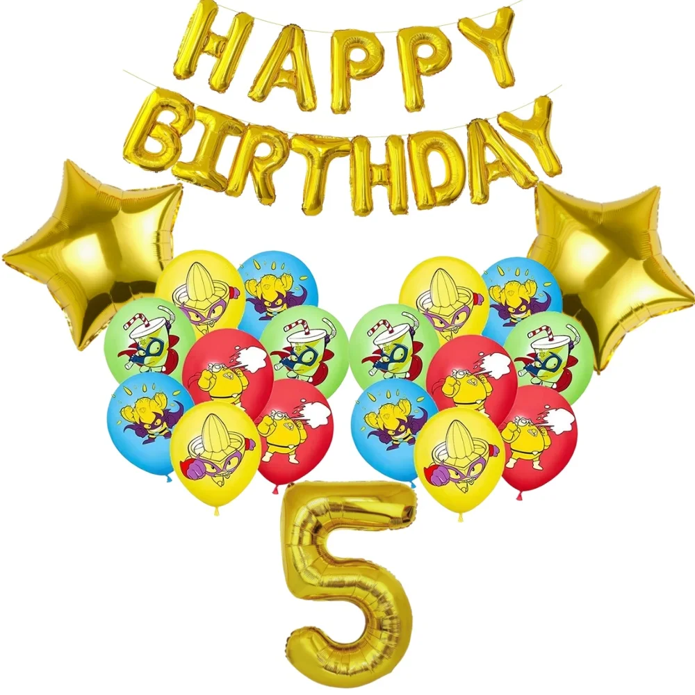 Superthings Kreative Geburtstagsparty-Ballondekoration Cartoon-Spiel-Banner Kuchendekoration Baby-Shower Kinder-Jubiläumsparty-Zubehör – Detail 12