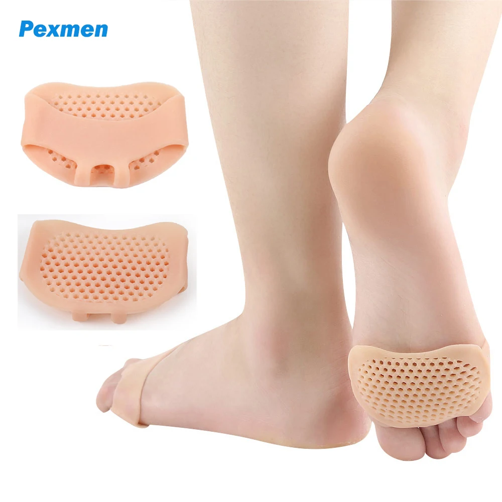 Pexmen 2/4Pcs Metatarsal Pads Ball of Foot Cushions Gel Breathable Forefoot Pad Toe Protectors Pain Relief Foot Care Tool