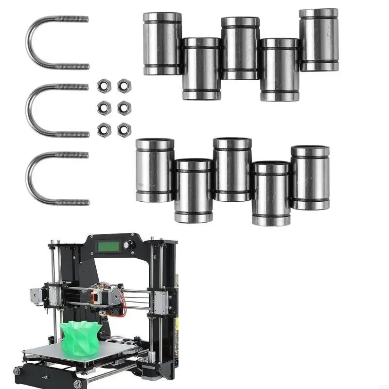 

12pc 10pcs LM8UU Линейные шариковые подшипники, длиной 24 мм с двойным резиновым уплотнением, 3PCS из нержавеющей стали для