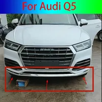 Stainless steel Black titanium Before The Bar Bumper Cover Shield Trim Molding Lower Grille Car Stylin For Audi Q5 FY 2018-2021