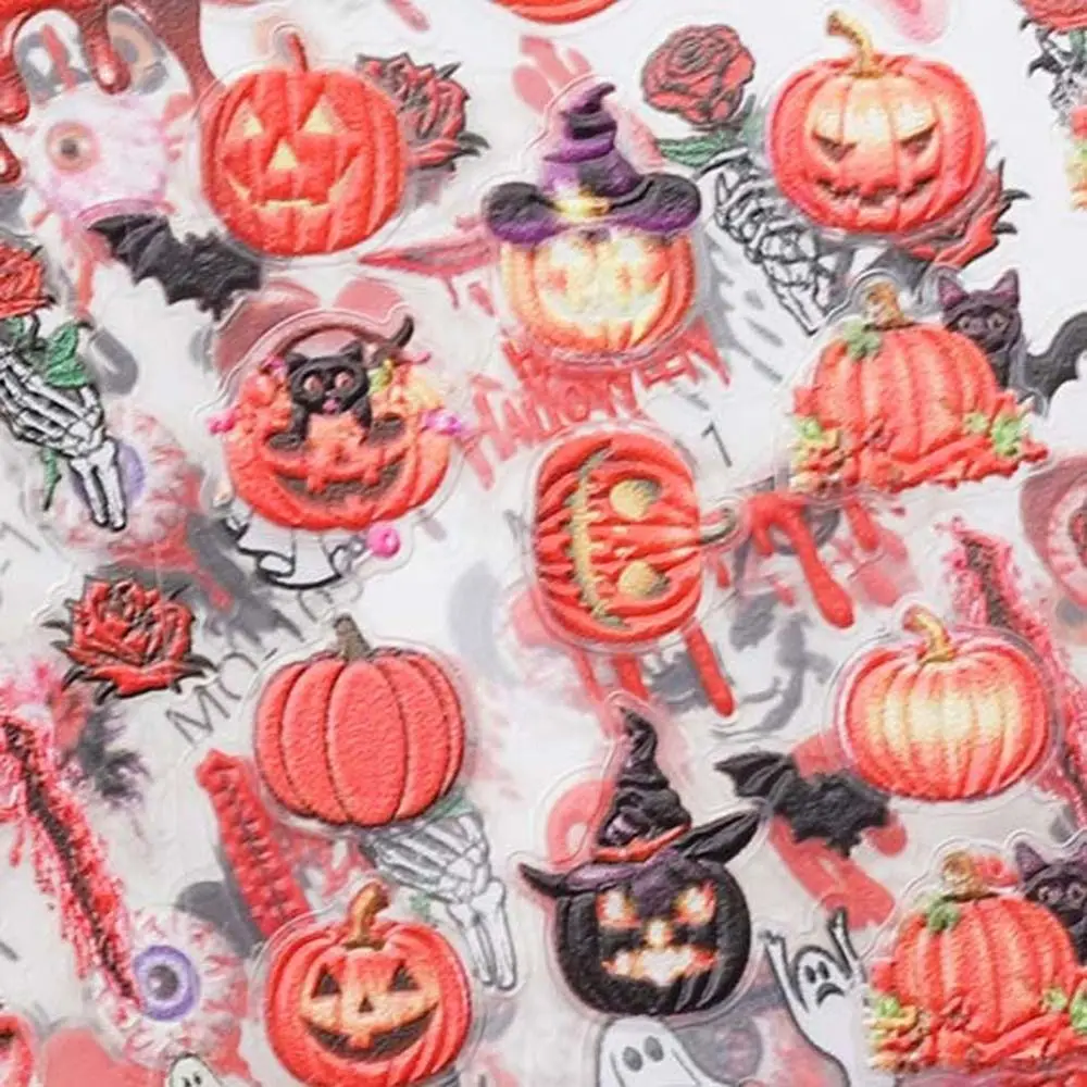 Nail Accessories Halloween Nail Stickers Manicure Ornaments Pumpkin Ghost Pattern Halloween Nail Decals Halloween Nail Charms