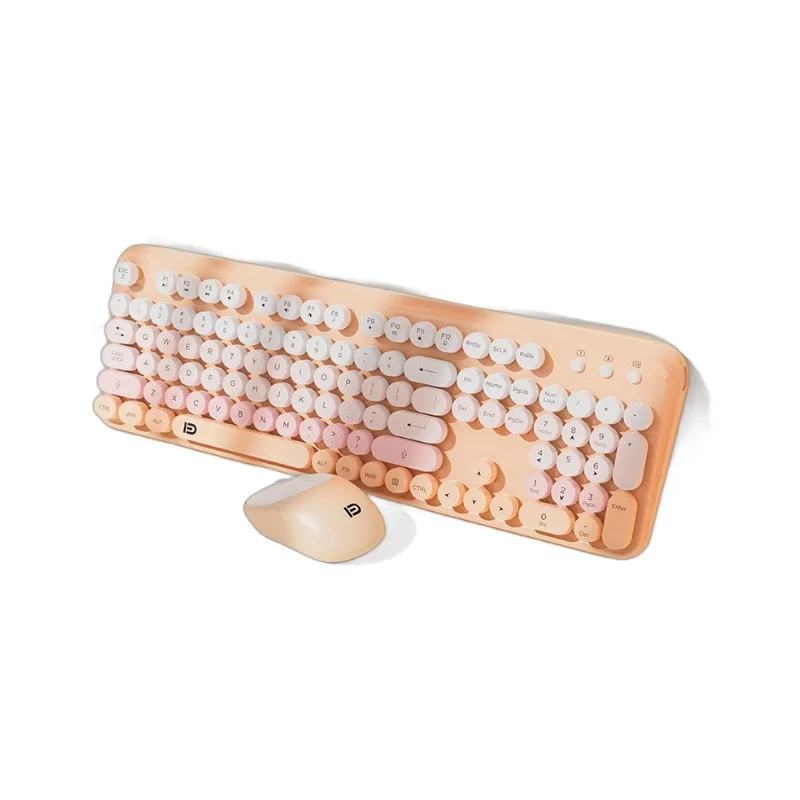Wireless keyboard, mouse, punk suit, keys silent mechanical feel, girls computer office