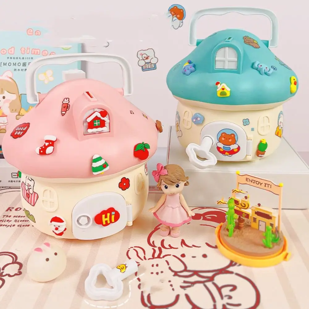 

Money Box Mushroom Piggy Bank Toy House-Shaped Cartoon Stickers Cartoon Piggy Banks Durable Safe Box Safe Bank Toy