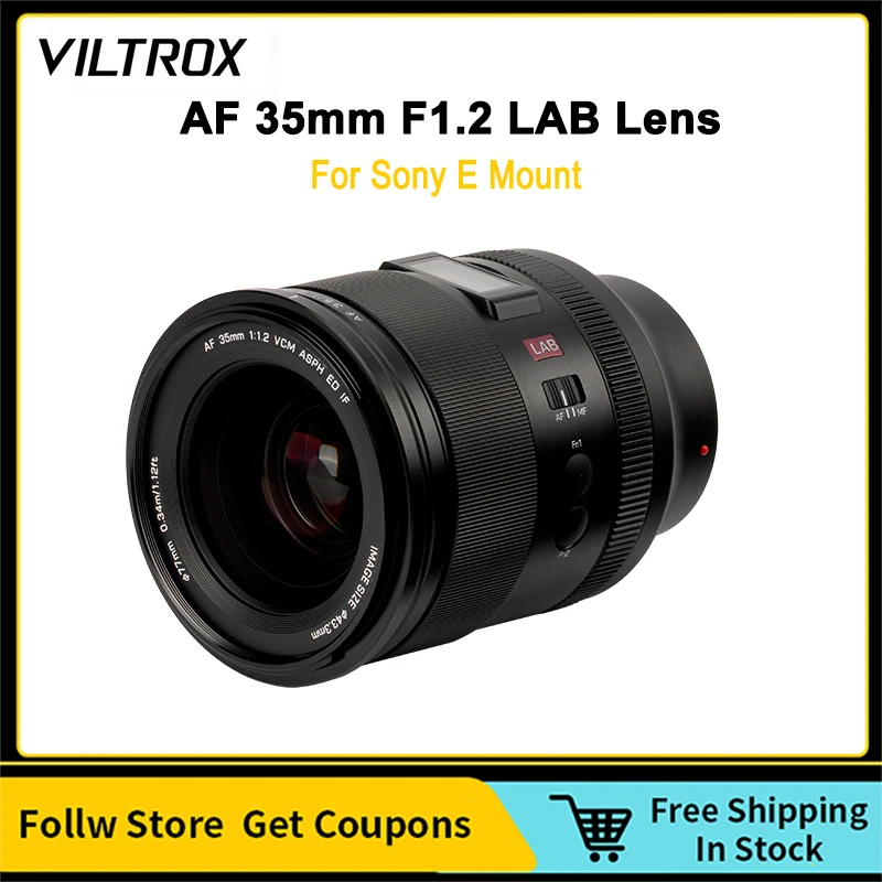

Полнокадровый объектив VILTROX AF 35 мм F1.2 LAB FE с большим диафрагмой и автофокусом для Sony ZV-E10 II EV10 a6700 a6600 a7IV a7RIII E Mount