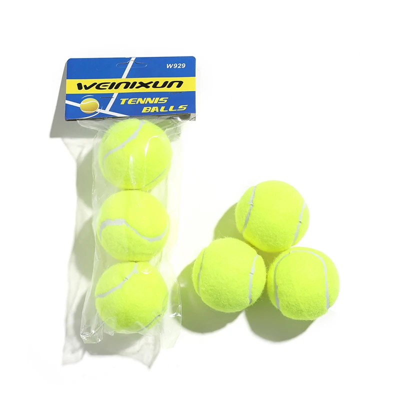 3pcs Training Tennis Balls Portable Package High Stretch Practice Recreational Tennis Balls