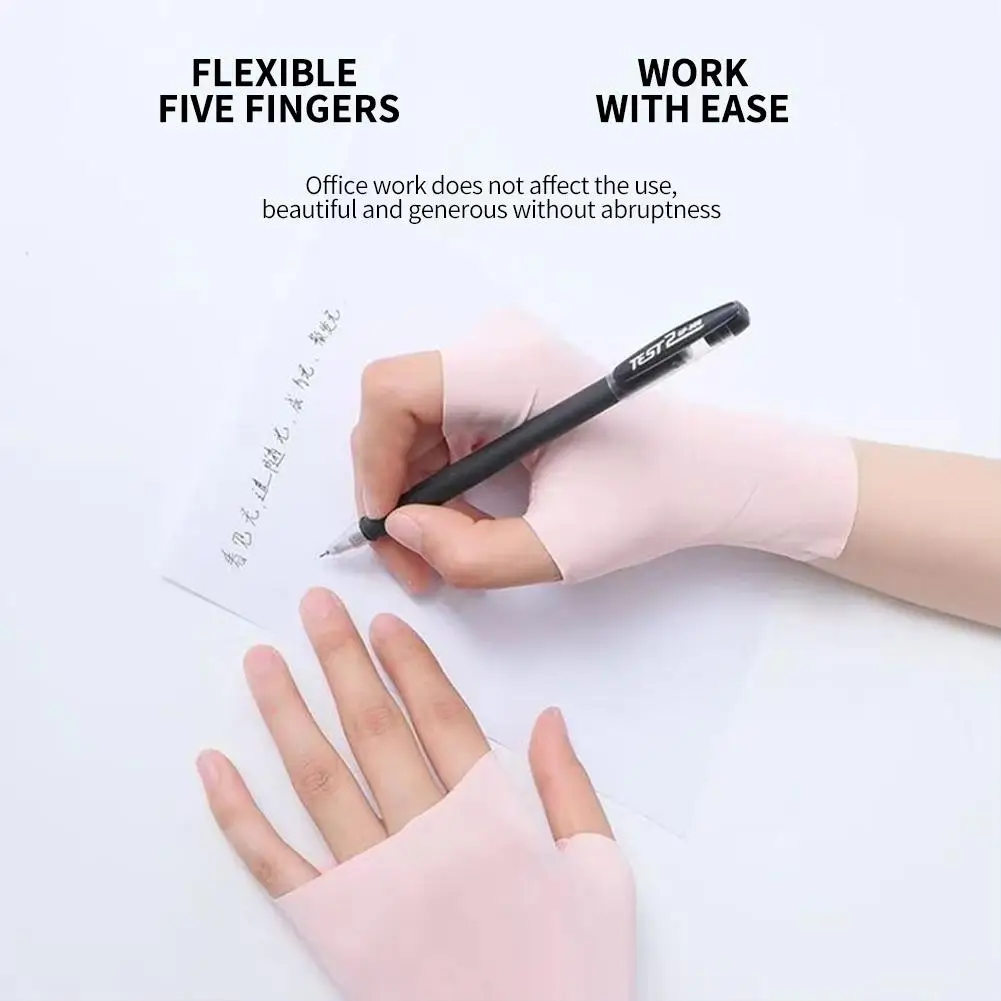 Guantes de protección solar para mujeres y hombres, guantes de medio dedo transpirables con protección UV para conducir, guantes sin dedos para pescar
