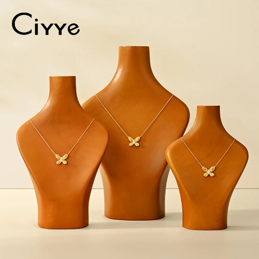 Ciyye Premium Solid Wood Portrait Stand Necklace Display Rack Desktop Pendant Storage Jewelry Store Wedding Jewelry Organizer