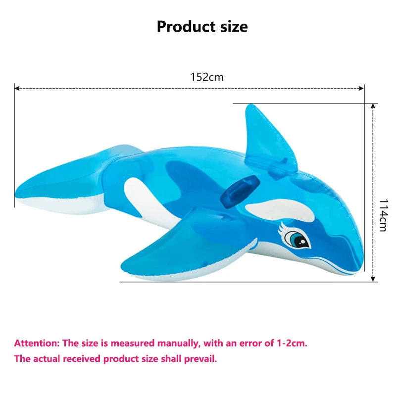 Water Blue Whale Dolphin Mount Large inflatable swimming circle toy water riding horse Little Whale Rider