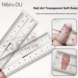 5/1pcs Nail Measurement Ruler for False Nail Acrylic Fake Nails Size Measuring Ruler Nail Rhinestones Dimension Measure Manicure