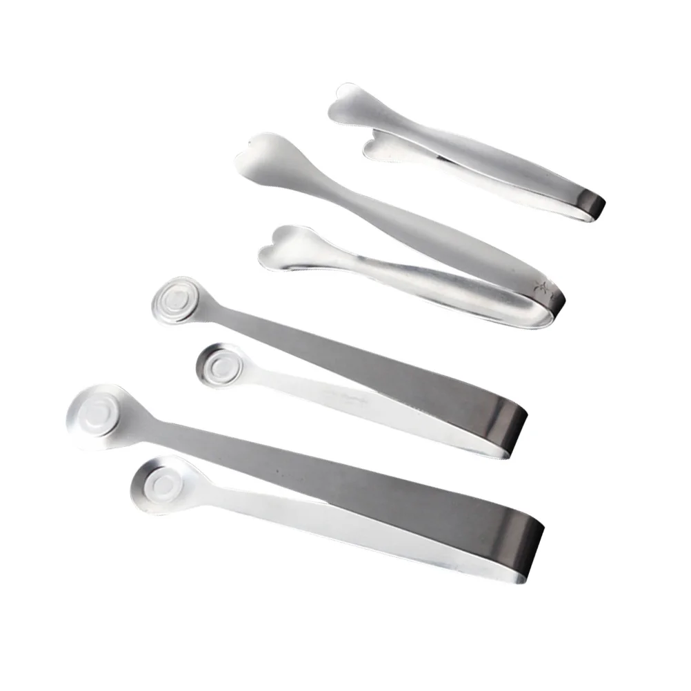 

4pcs Round Head Snail Clip Tongs Food Grade Stainless Steel Kitchen Gadgets Ice Sugar Serving Tools Buffet Party BBQ