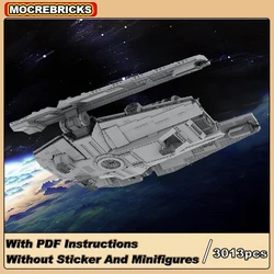 MOC-185663 High-tech Space Battleship Fondor Haulcraft Technology Spaceship Building Blocks Model Kid's DIY Bricks Toys Gifts