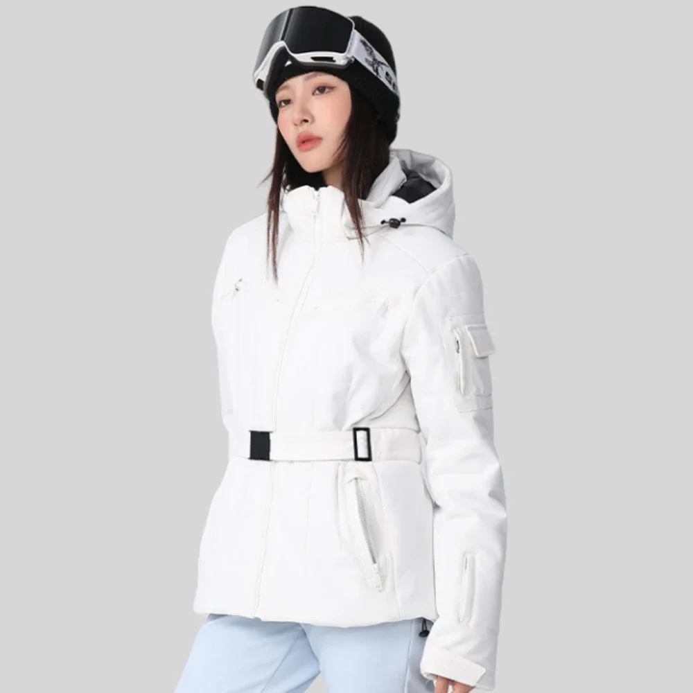 Elasticity Cotton Skiing Jacket Thick Warm Snowboard Tops Winter New Waterproof Breathable Ski Coat Women Slim Snowfield Clothes