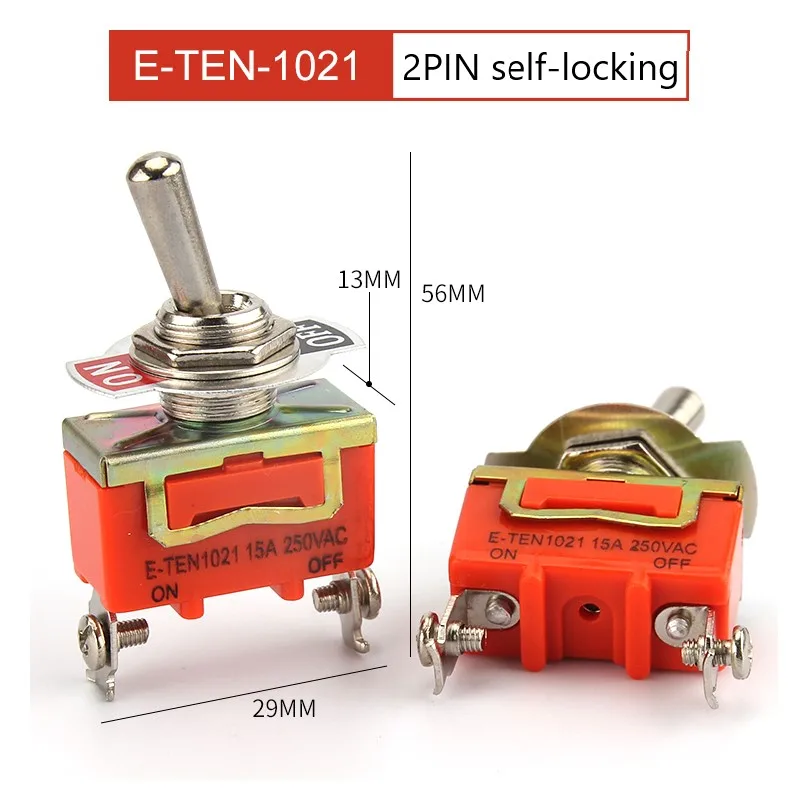 E-TEN Series Toggle Switch 15A 250VAC ON-OFF ON-OFF-ON