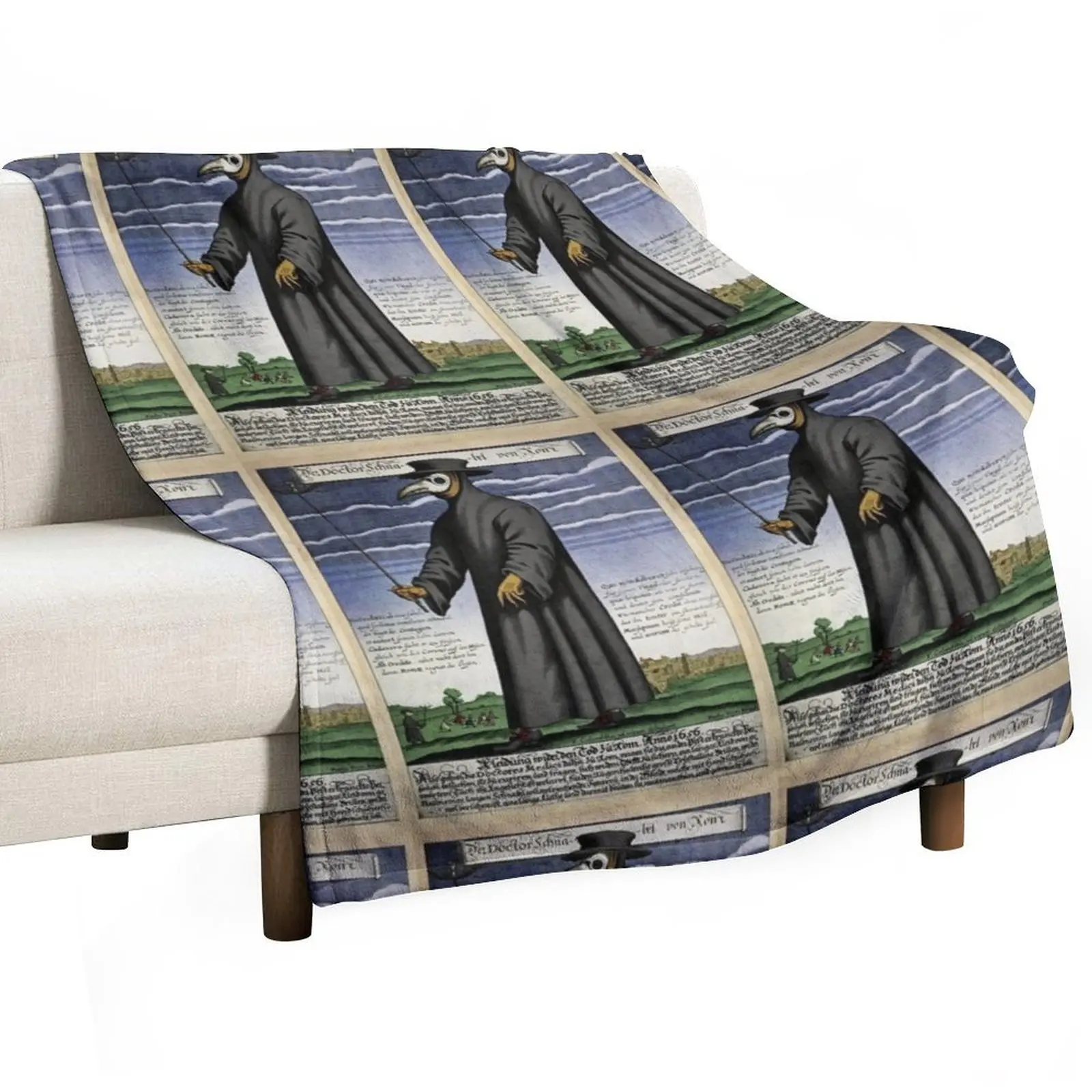 

Plague Doctor, Middle Ages Throw Blanket manga Luxury Throw Large Custom Blankets