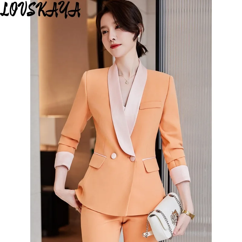 Wine red suit set exuding a slimming and sophisticated temperament women\'s spring and autumn clothing host two-piece set