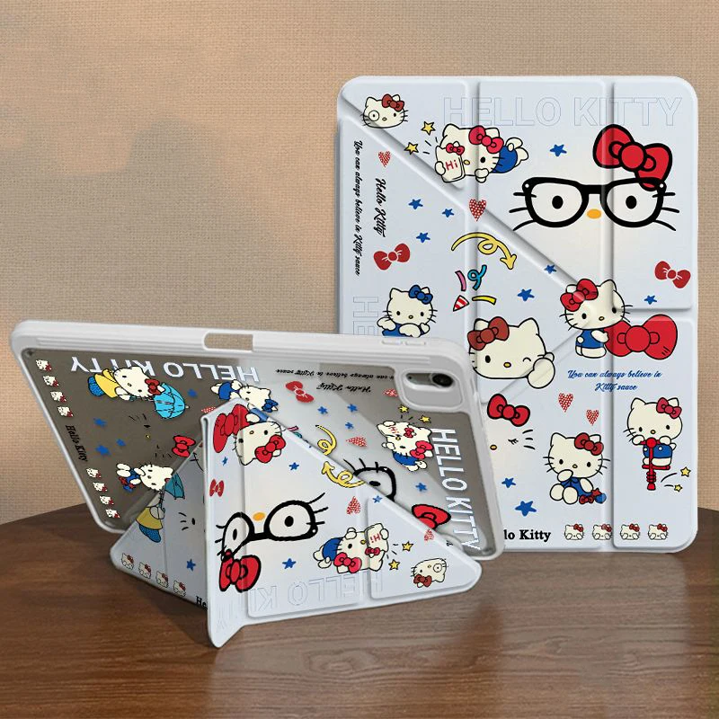 

Sanrio Hello Kitty Loopy Cartoon iPad Pro 2024 Protective Case Cute Y+3 Fold New 9/10 Generation Acrylic pro11 Pen Slot Air 6/5