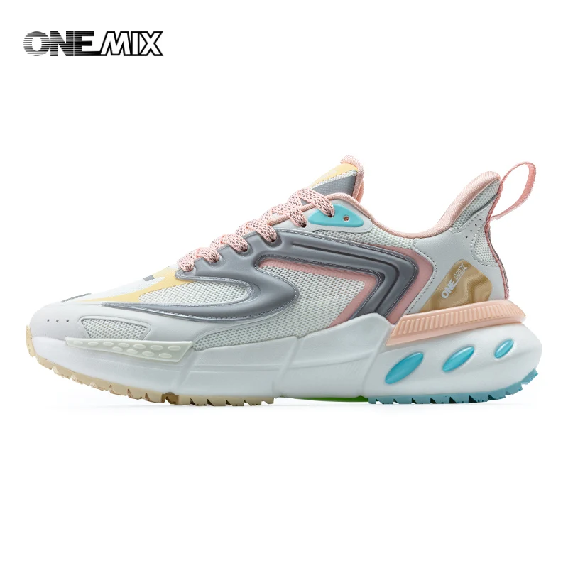 ONEMIX-Zapatillas deportivas de malla para hombre y mujer, calzado ligero y transpirable, para correr, caminar, tenis, mocasines, color blanco, 2024