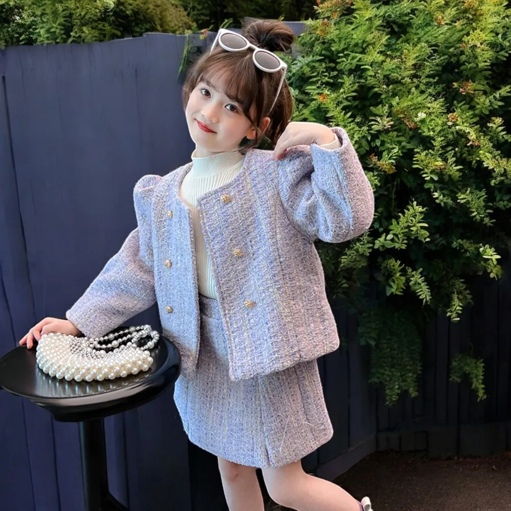 

Baby Girls Suit Outfits School Uniform Girls Clothing Sets Blazer & Skirt Suit Kids Spring Performance Wedding Clothes 6 8 10 Y