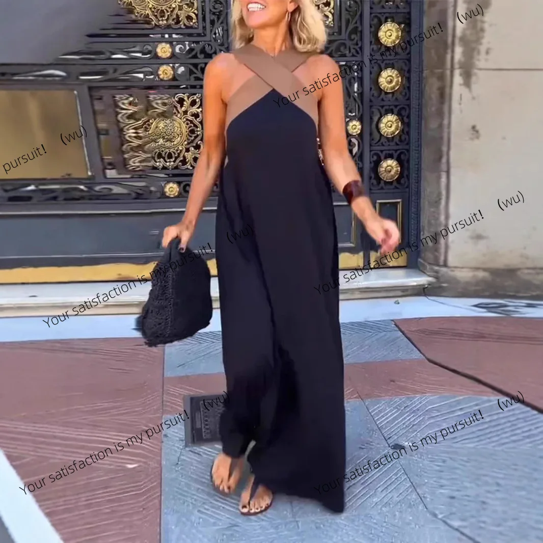 

Summer new women's long dress cross sexy back dress