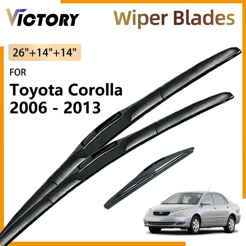 

Front Rear Wiper Blades For Toyota Corolla 2006 - 2013 2011 2010 2009 2007 Axio E140 E150 Windshield Windscreen Window Brushes